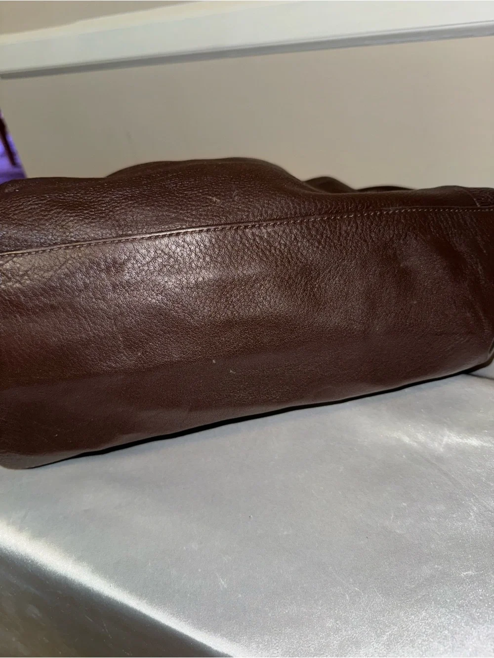 DKNY Brown Leather Tote Handbag - Women Bags - Picture 7 of 9